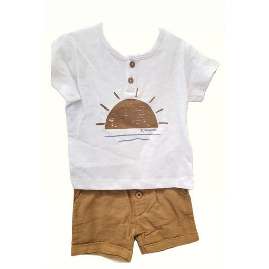 Cjto Short Bebo Ropa de Bebe Losan 317-1010AL(3-6M-18-2)