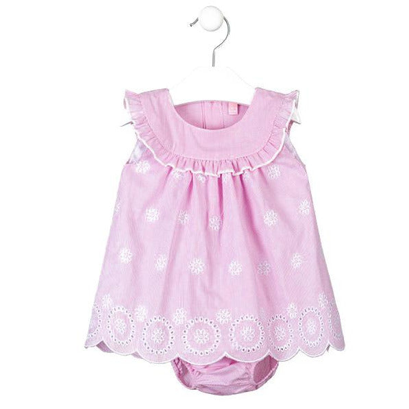 Vestido con bordados de flores bebe  01W-7005