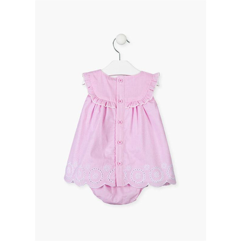 Vestido con bordados de flores bebe  01W-7005
