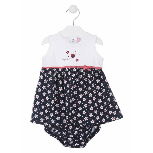 Vestido falda estampada flores bebe  01W-7022
